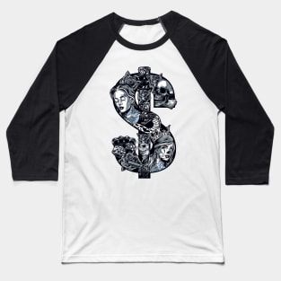 Posada Day of the Dead Outlaw, Dia De Muertas (Dollars &amp;amp; Guns) Baseball T-Shirt